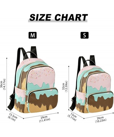 Women Backpack Purse Sweet Ice Cream Fashion Shoulder Bags Travel Backpack Small Daypacks M Medium $12.22 Backpacks