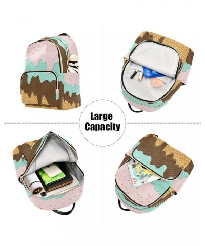 Women Backpack Purse Sweet Ice Cream Fashion Shoulder Bags Travel Backpack Small Daypacks M Medium $12.22 Backpacks