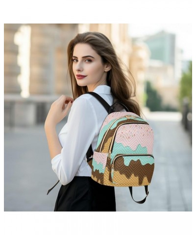 Women Backpack Purse Sweet Ice Cream Fashion Shoulder Bags Travel Backpack Small Daypacks M Medium $12.22 Backpacks