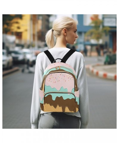 Women Backpack Purse Sweet Ice Cream Fashion Shoulder Bags Travel Backpack Small Daypacks M Medium $12.22 Backpacks