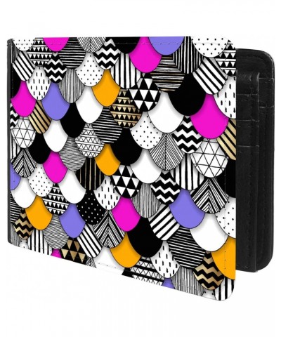 Unique Desige Pattern - Geometric mosaic art print scales, Slim Front Pocket Wallet Billfold RFID Blocking $10.21 Wallets