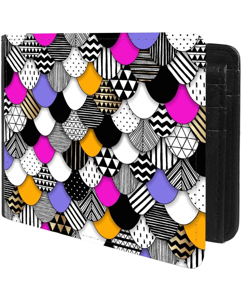 Unique Desige Pattern - Geometric mosaic art print scales, Slim Front Pocket Wallet Billfold RFID Blocking $10.21 Wallets