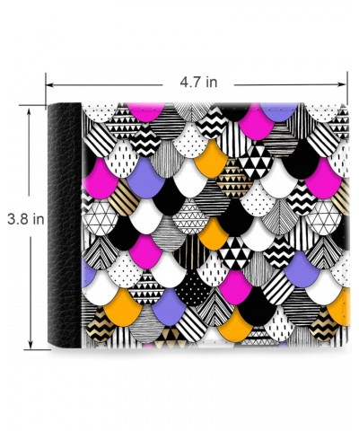 Unique Desige Pattern - Geometric mosaic art print scales, Slim Front Pocket Wallet Billfold RFID Blocking $10.21 Wallets