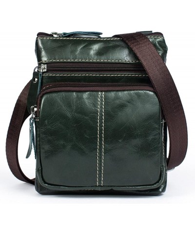 Men Shoulder Bag PU Leather Messenger Bag Zipper Closure Crossbody Bag with Adjustable Shoulder Strap-Yellow coffee Green $43...