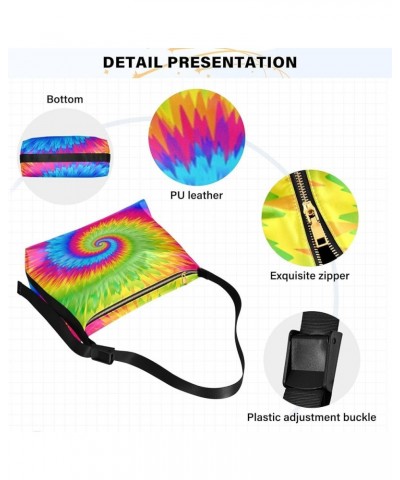 Monster Cartoon 3D Leather Crossbody Bag Large, Men Leather Shoulder Bag, Large Crossbody Bag Colorful Rainbow Tie Dye-1 $18....