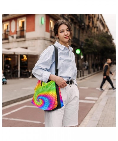 Monster Cartoon 3D Leather Crossbody Bag Large, Men Leather Shoulder Bag, Large Crossbody Bag Colorful Rainbow Tie Dye-1 $18....