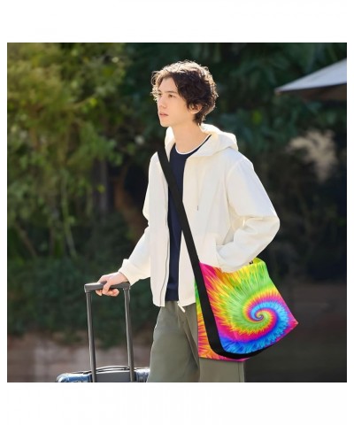 Monster Cartoon 3D Leather Crossbody Bag Large, Men Leather Shoulder Bag, Large Crossbody Bag Colorful Rainbow Tie Dye-1 $18....