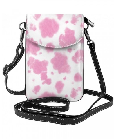 Small Crossbody Phone Bags for Women Leather Cell Phone Purse Lightweight Cell Phone Wallet Girls Pink Cow Print $18.90 Cross...