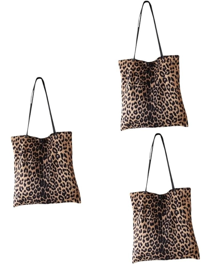 2pcs Leisure Bag Shoulder Bag Korean Style Handbag Cosmetic Organizer Bag Waterproof Tote Bag Leopard Brownx3pcs $15.79 Others