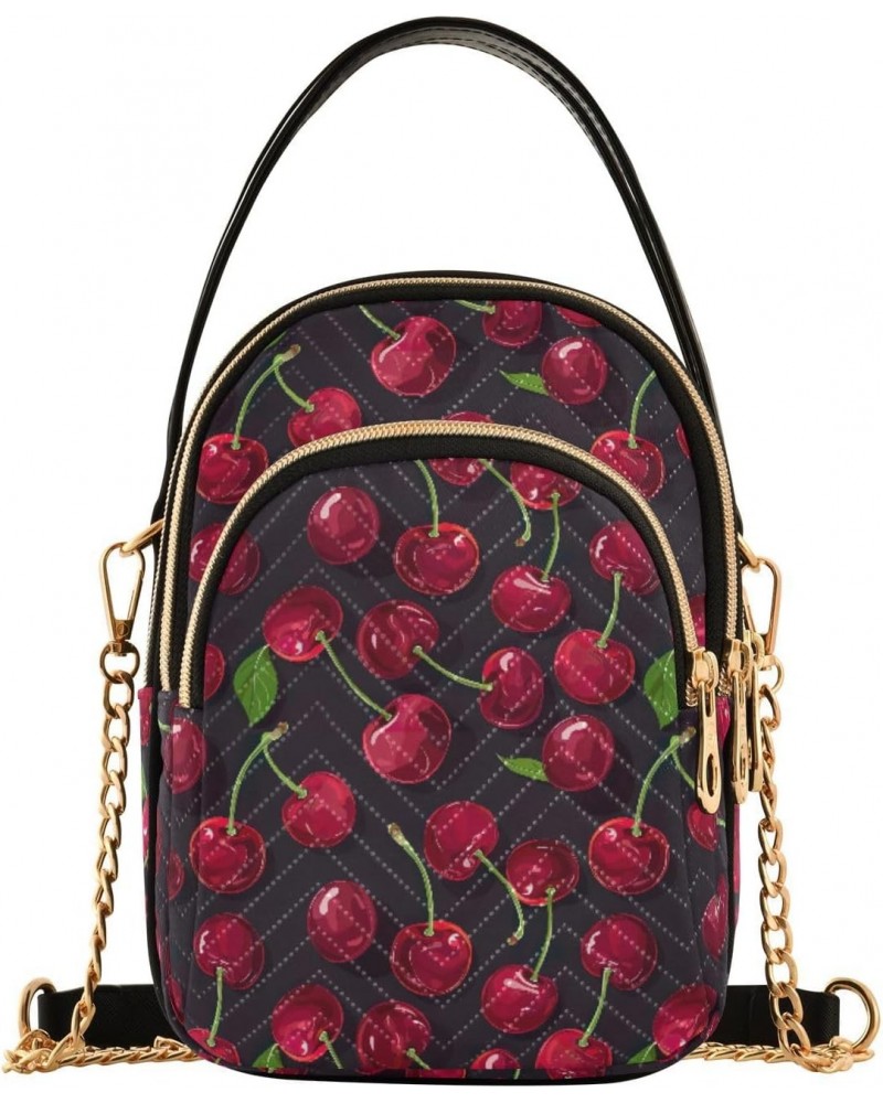 Red Cherry Black Small Crossbody Bags for Women Adjustable Strap Purses Travel Handbags 20855427 $10.92 Crossbody Bags