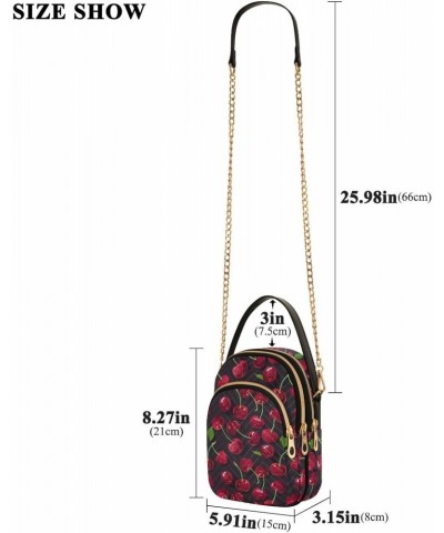 Red Cherry Black Small Crossbody Bags for Women Adjustable Strap Purses Travel Handbags 20855427 $10.92 Crossbody Bags