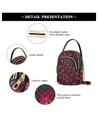 Red Cherry Black Small Crossbody Bags for Women Adjustable Strap Purses Travel Handbags 20855427 $10.92 Crossbody Bags