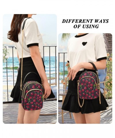 Red Cherry Black Small Crossbody Bags for Women Adjustable Strap Purses Travel Handbags 20855427 $10.92 Crossbody Bags