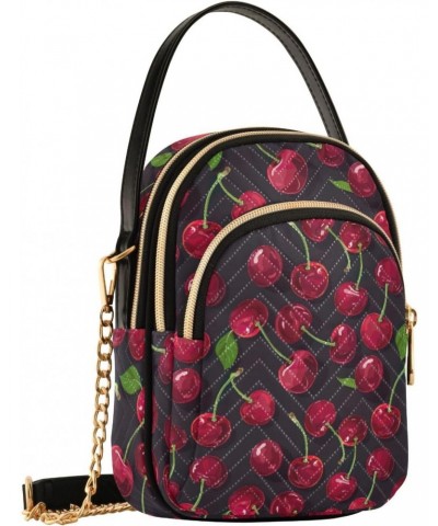 Red Cherry Black Small Crossbody Bags for Women Adjustable Strap Purses Travel Handbags 20855427 $10.92 Crossbody Bags