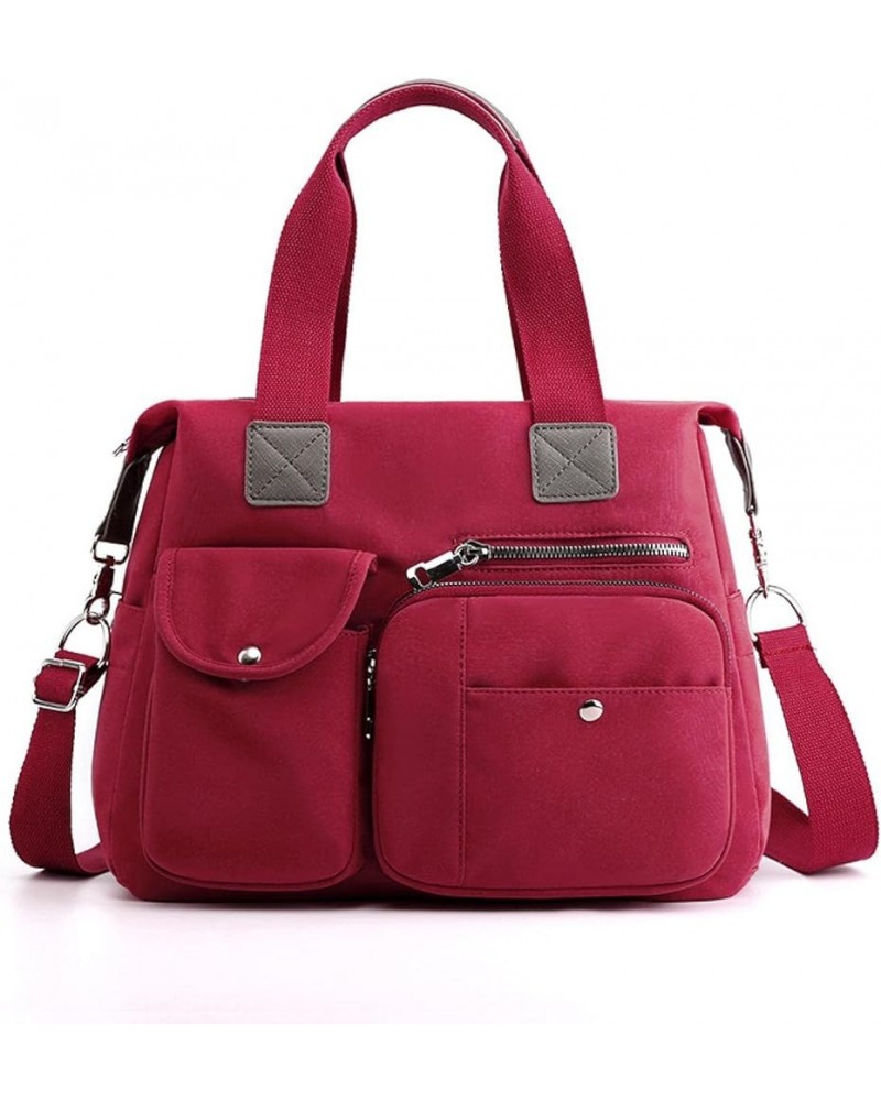 Women's Shoulder Bag Changing Bag,Nylon Bag,Hand-held Large Capacity Travel Bag Burgundy $18.72 Shoulder Bags