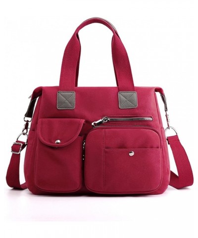 Women's Shoulder Bag Changing Bag,Nylon Bag,Hand-held Large Capacity Travel Bag Burgundy $18.72 Shoulder Bags