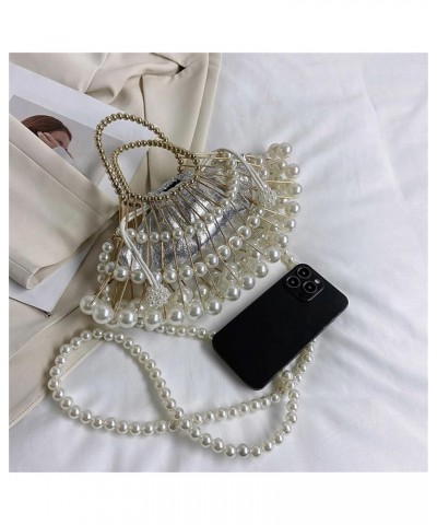 Pearl White Clutch Purses for Women Crystal Beaded Bag Elegant Vintage White Handbags Wedding Party Bridal Evening Bag Style ...