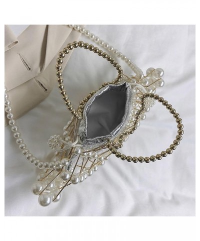 Pearl White Clutch Purses for Women Crystal Beaded Bag Elegant Vintage White Handbags Wedding Party Bridal Evening Bag Style ...