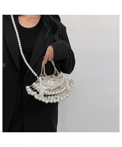 Pearl White Clutch Purses for Women Crystal Beaded Bag Elegant Vintage White Handbags Wedding Party Bridal Evening Bag Style ...