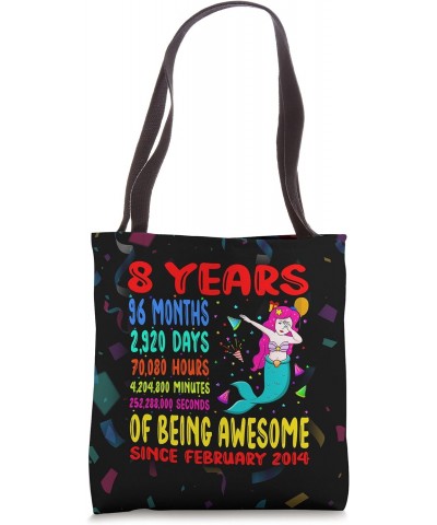 8 Years Of Being Awesome 8th Birthday Kids Dabbing Mermaid Tote Bag $14.43 Totes