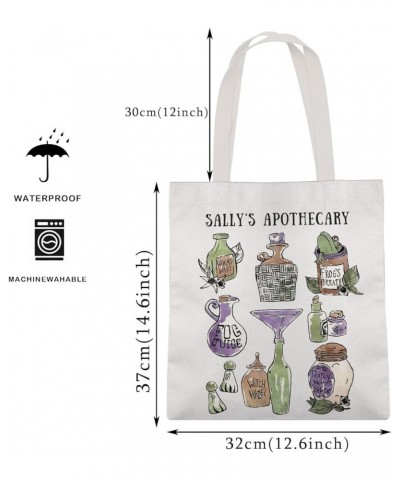 Vintage Sally's Apothecary Canvas Tote Bag Frog's Breath Worm's Wort Deadly Nightshade Shoulder Bag For Fan Sally Apothecary ...