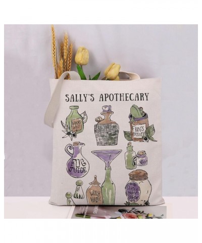 Vintage Sally's Apothecary Canvas Tote Bag Frog's Breath Worm's Wort Deadly Nightshade Shoulder Bag For Fan Sally Apothecary ...