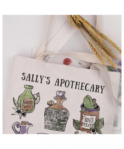 Vintage Sally's Apothecary Canvas Tote Bag Frog's Breath Worm's Wort Deadly Nightshade Shoulder Bag For Fan Sally Apothecary ...