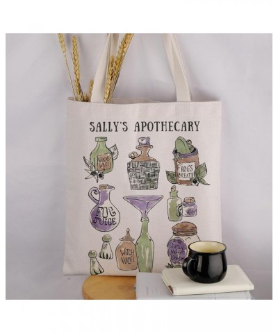 Vintage Sally's Apothecary Canvas Tote Bag Frog's Breath Worm's Wort Deadly Nightshade Shoulder Bag For Fan Sally Apothecary ...