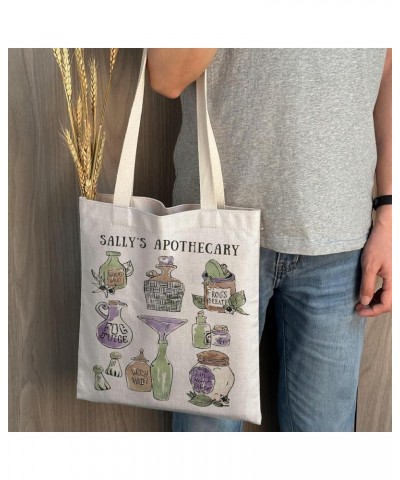 Vintage Sally's Apothecary Canvas Tote Bag Frog's Breath Worm's Wort Deadly Nightshade Shoulder Bag For Fan Sally Apothecary ...