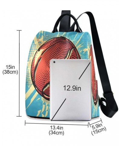 A Basketball Women Purse Backpack Anti-Theft for Fashion Bag Travel Back Pack Rucksack Shoulder Bag $21.41 Backpacks