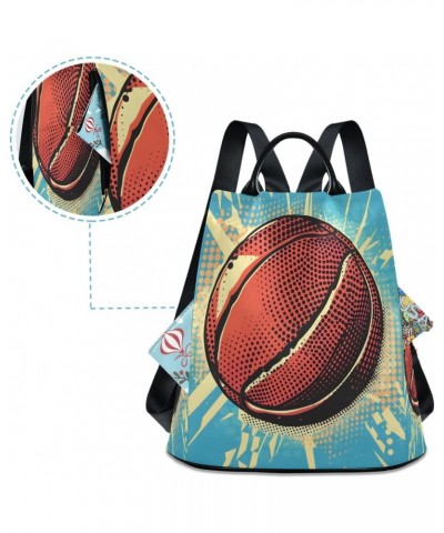 A Basketball Women Purse Backpack Anti-Theft for Fashion Bag Travel Back Pack Rucksack Shoulder Bag $21.41 Backpacks