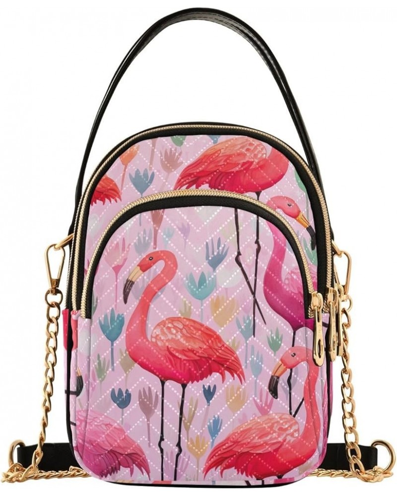 Dogs Shoulder Handbags Zip Cell Phone Purse Womens Leather Handbags Purses Flamingo's in Watercolor $13.00 Shoulder Bags