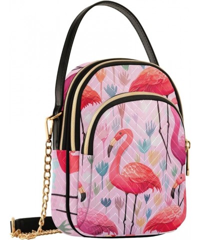 Dogs Shoulder Handbags Zip Cell Phone Purse Womens Leather Handbags Purses Flamingo's in Watercolor $13.00 Shoulder Bags