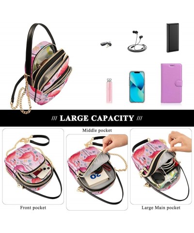 Dogs Shoulder Handbags Zip Cell Phone Purse Womens Leather Handbags Purses Flamingo's in Watercolor $13.00 Shoulder Bags