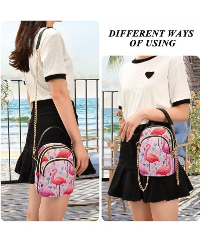 Dogs Shoulder Handbags Zip Cell Phone Purse Womens Leather Handbags Purses Flamingo's in Watercolor $13.00 Shoulder Bags