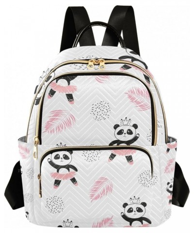 Women Backpack Funny Cartoon Panda Pink Leaf Anti-Theft Travel Backpack with Luggage Belt Lightweight Handbag Lady Purse Room...