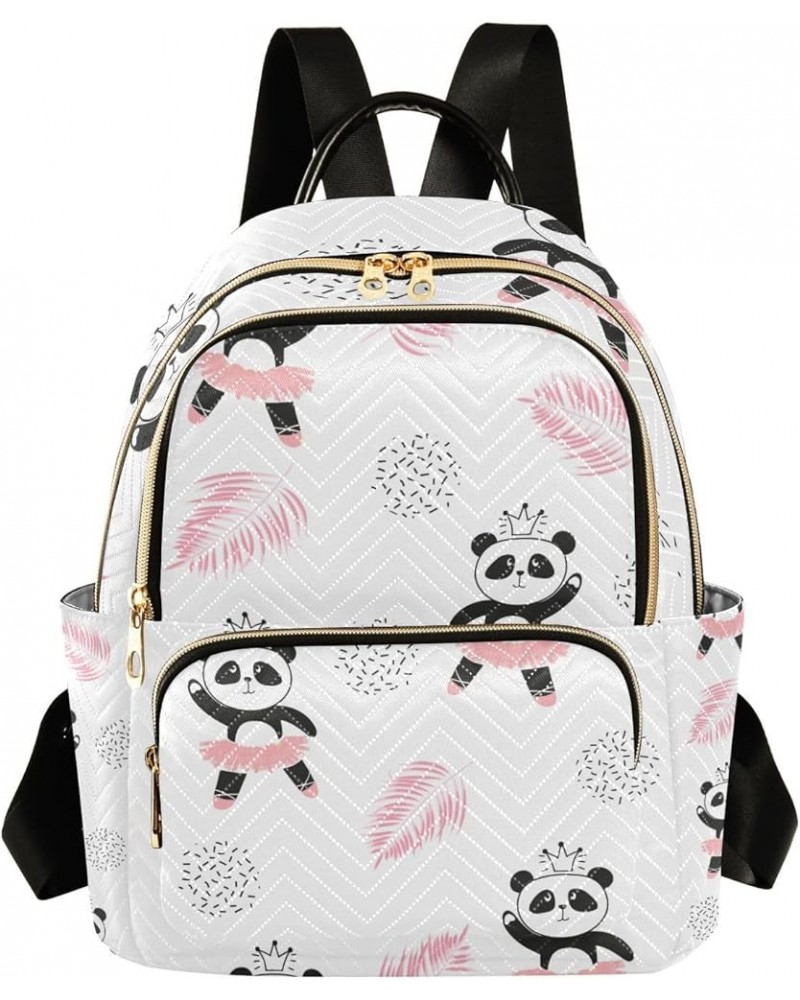 Women Backpack Funny Cartoon Panda Pink Leaf Anti-Theft Travel Backpack with Luggage Belt Lightweight Handbag Lady Purse Room...