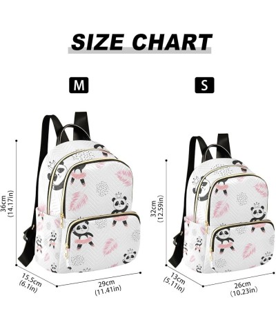 Women Backpack Funny Cartoon Panda Pink Leaf Anti-Theft Travel Backpack with Luggage Belt Lightweight Handbag Lady Purse Room...