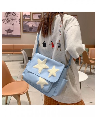 Women Versatile Crossbody Bag Multi-Pockets Tote Bag Lightweight Adjustable Strap Large Capacity Shopper Bag Blue $8.15 Totes