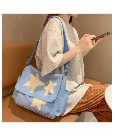 Women Versatile Crossbody Bag Multi-Pockets Tote Bag Lightweight Adjustable Strap Large Capacity Shopper Bag Blue $8.15 Totes