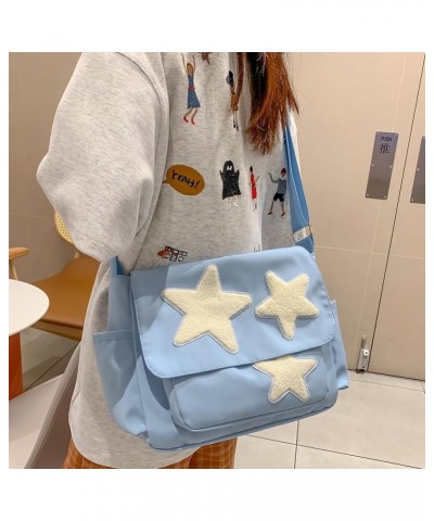 Women Versatile Crossbody Bag Multi-Pockets Tote Bag Lightweight Adjustable Strap Large Capacity Shopper Bag Blue $8.15 Totes