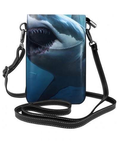 Women Small Cell Phone Purse Great White Shark Picture Soft, Durable and Waterproof PU Leather Convenient for Daily use and T...