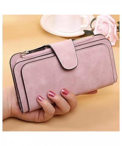 Retro Glamorous Multiple Slots Women Wallets,PU Leather Trifold Billfolds For Women,Frosted Coin Purse Large Capacity Card Ho...