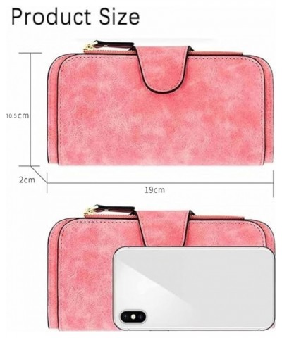 Retro Glamorous Multiple Slots Women Wallets,PU Leather Trifold Billfolds For Women,Frosted Coin Purse Large Capacity Card Ho...