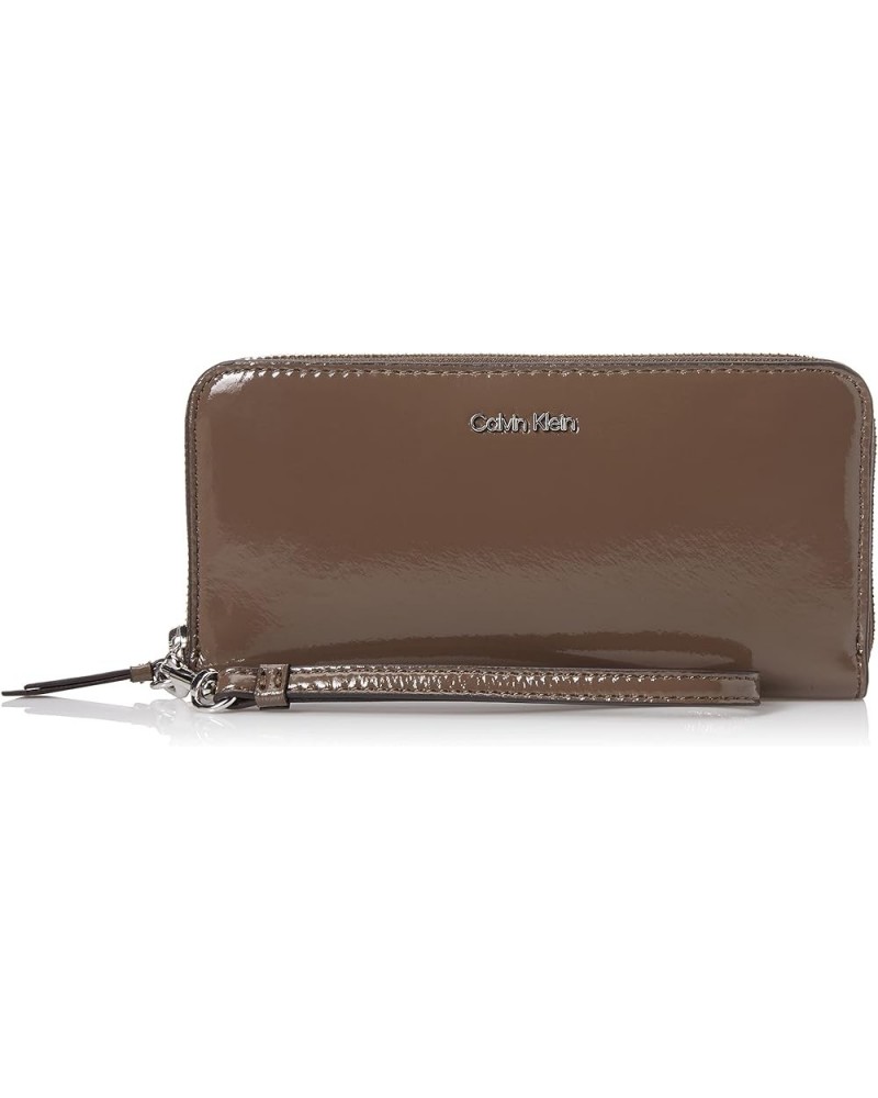 Key Item Saffiano Continental Zip Around Wallet with Wristlet Strap Modern Taupe Key Item Saffiano Continental Zip Around Wal...