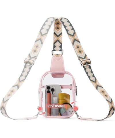 Clear Bag Stadium Approved Transparent Sling Bag Crossbody Purse Chest Bag for Concerts Festivals Sports Events B-pink $10.79...