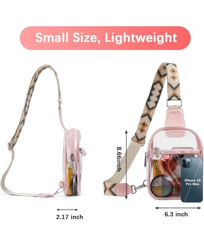 Clear Bag Stadium Approved Transparent Sling Bag Crossbody Purse Chest Bag for Concerts Festivals Sports Events B-pink $10.79...