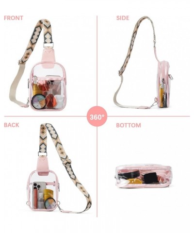 Clear Bag Stadium Approved Transparent Sling Bag Crossbody Purse Chest Bag for Concerts Festivals Sports Events B-pink $10.79...