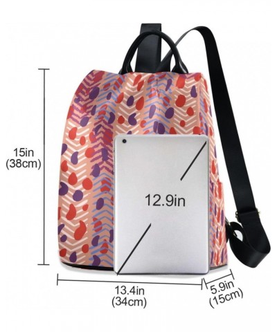 Backpack Purse for Women Fashion Travel Anti-theft Colored Line Polka Dot Daypack Casual Shoulder Bag Medium Size $24.36 Back...