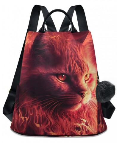 Women Fashion Backpack - Red Cat Flame, Anti Theft Casual Daypack Shoulder Bag Purse for Travel Work 15 inches $24.18 Backpacks